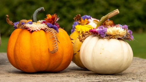 Floral pumpkin decorations